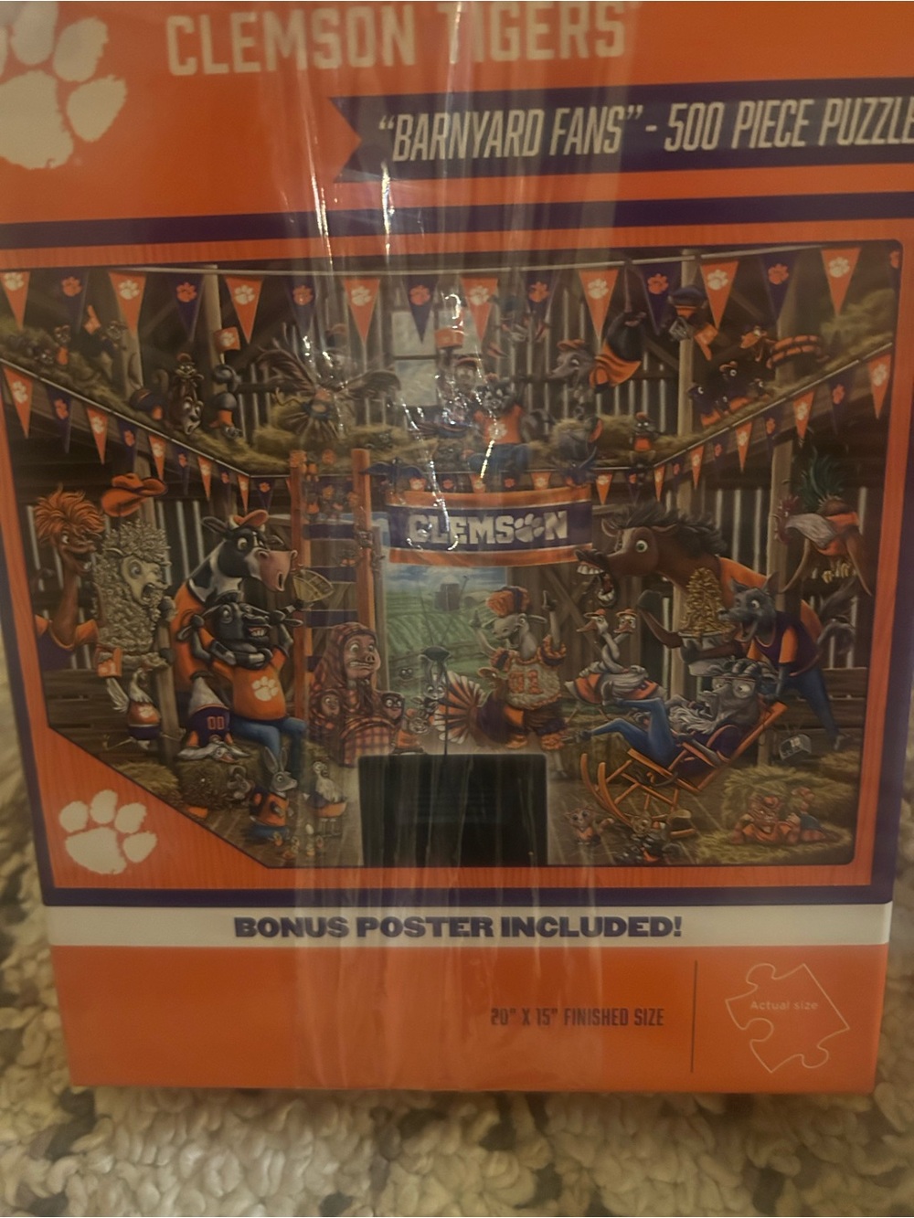 Clemson Tigers Orange 500-Piece Puzzle - Barnyard Fans